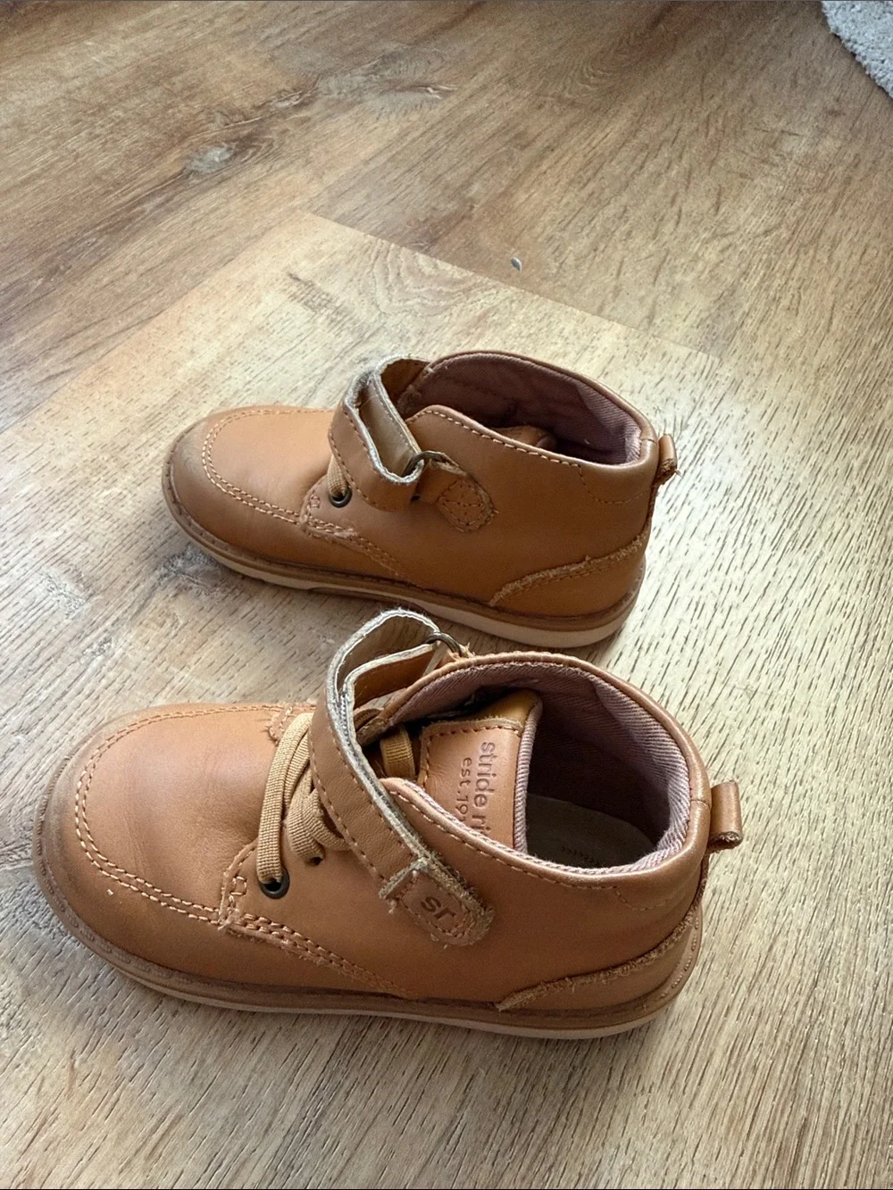 Stride Rite Toddler Chestnut Leather Hook-and-Loop Boots